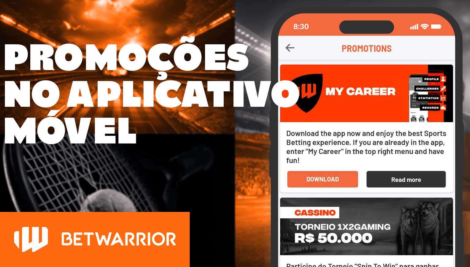 Informações detalhadas sobre as promoções no aplicativo móvel BetWarrior.
