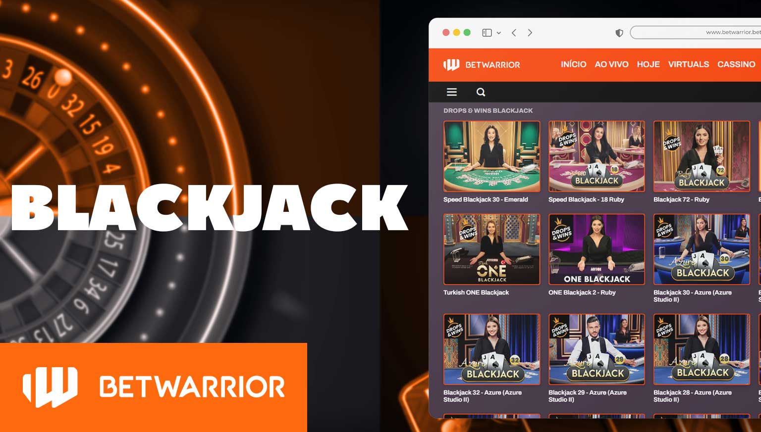 Análise detalhada das "Blackjack" na seção de cassino da plataforma BetWarrior.